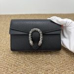 99% New GUCCI Dionysus Mini, Crystal Buckle, Black Leather