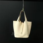 99% New HERMES Picotin 22, Cream, B Stamp