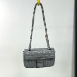 99% New GUCCI Marmont 22, Grey‑Silver, 036 Mark
