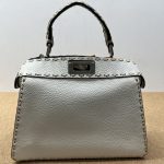 98% New FENDI Peekaboo ISeeU, Med, White Calf & Python