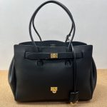 Balenciaga BEL AIR Black‑Gold Medium Handbag