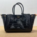 Balenciaga Bel Air Mini Black‑Gold Croc Handbag [SALE]