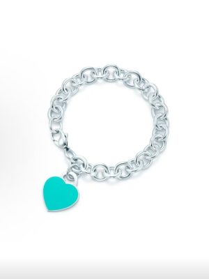 98% New Tiffany Blue Enamel Heart Bracelet
