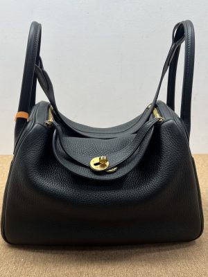 99% New Hermes Lindy 30, Black‑Gold, U Stamp