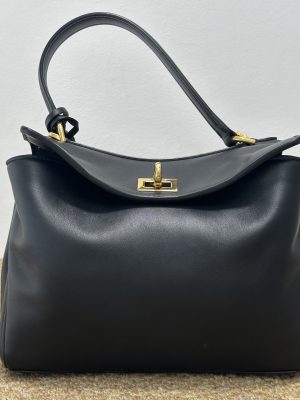 98% New Balenciaga Rodeo Mini Black‑Gold Handbag & Shoulder Bag