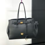 Balenciaga BEL AIR Black‑Gold Medium Handbag