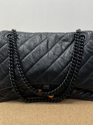 Balenciaga So Black CRUSH Hourglass Large Crossbody Bag