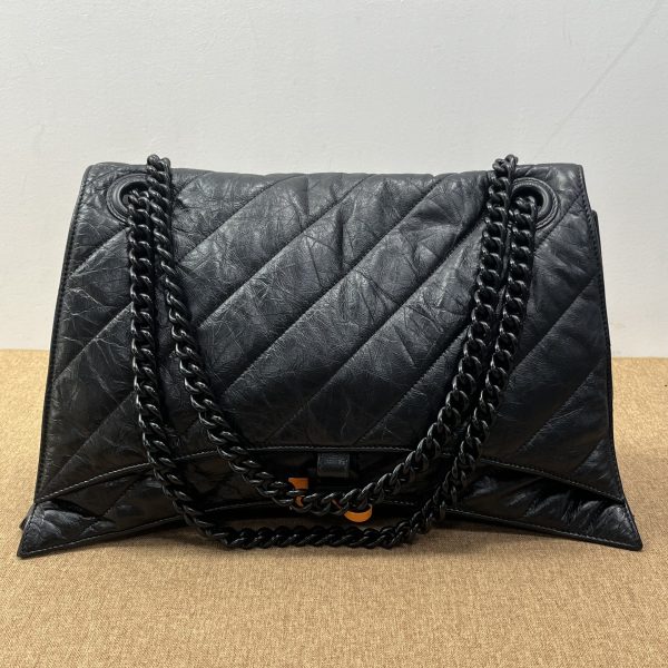Balenciaga So Black CRUSH Hourglass Large Crossbody Bag