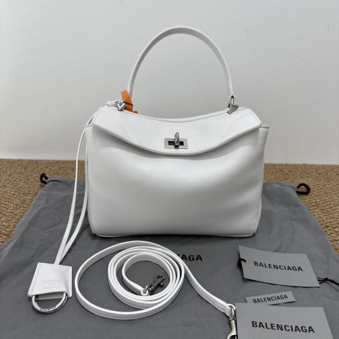 Balenciaga Rodeo Mini Silver‑White Crossbody Bag