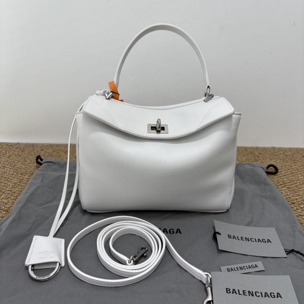 Balenciaga Rodeo Mini Silver‑White Crossbody Bag